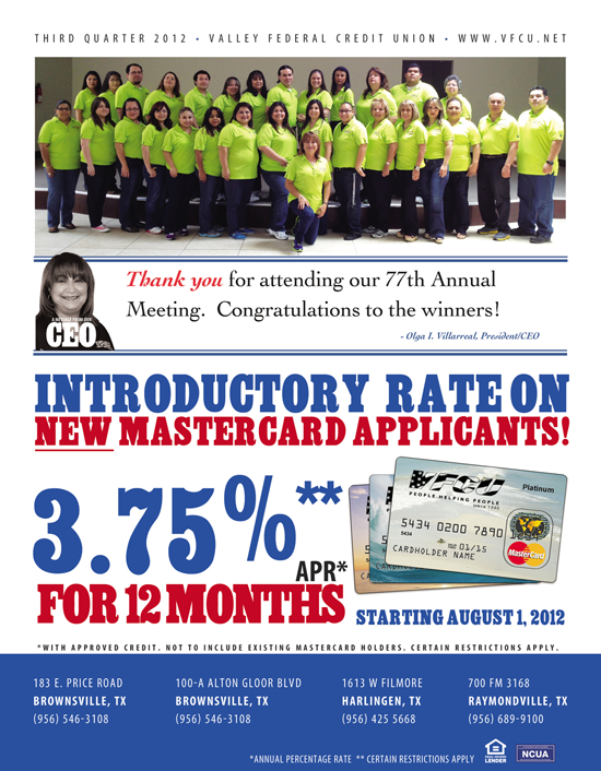 newsletter top - Valley Federal Credit Union